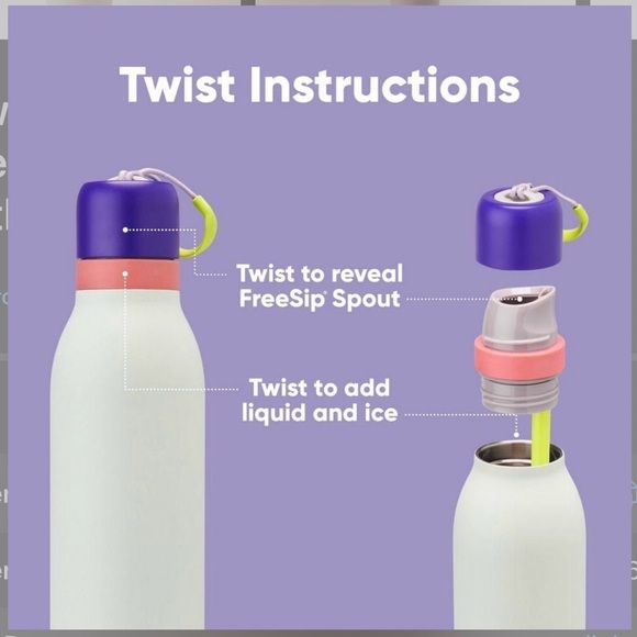 Owala Insulated Water Bottle - Cream and Peach - Picture 4 of 8